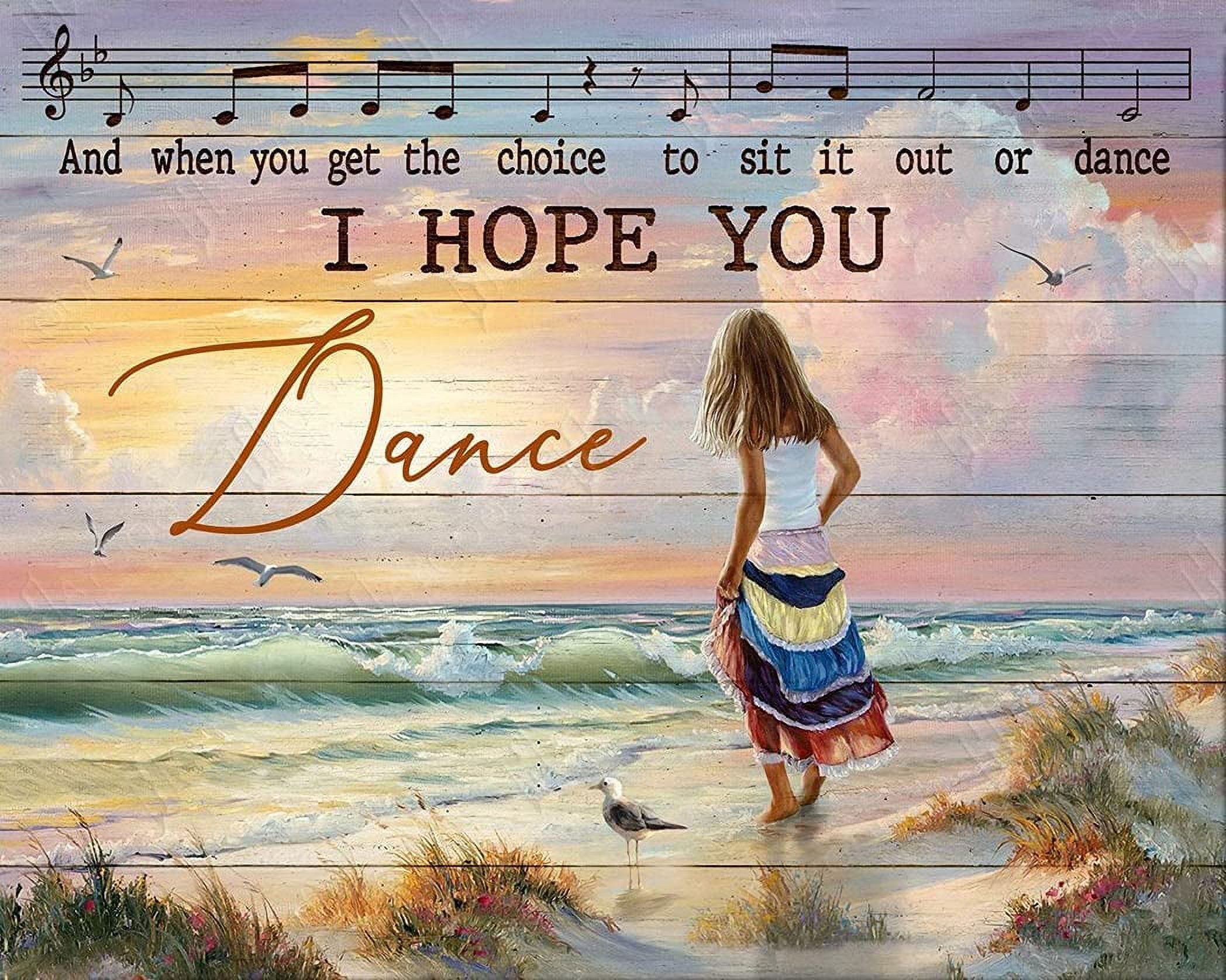 Vintage 'I Hope You Dance' Tin Sign – Rustic Metal Wall Art For Beach House, Living Room, Gift For Daughter (8x12 Inches)