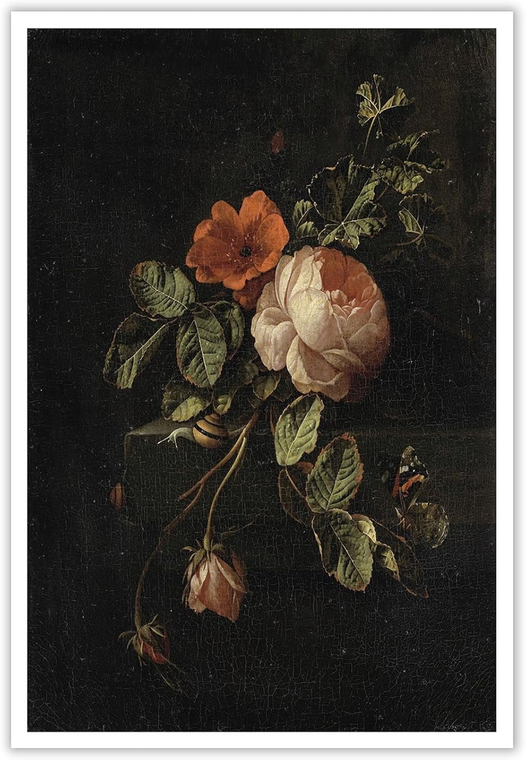 AABERIC Vintage Moody Dark Academia Flower Botanical Wall Art Floral ...
