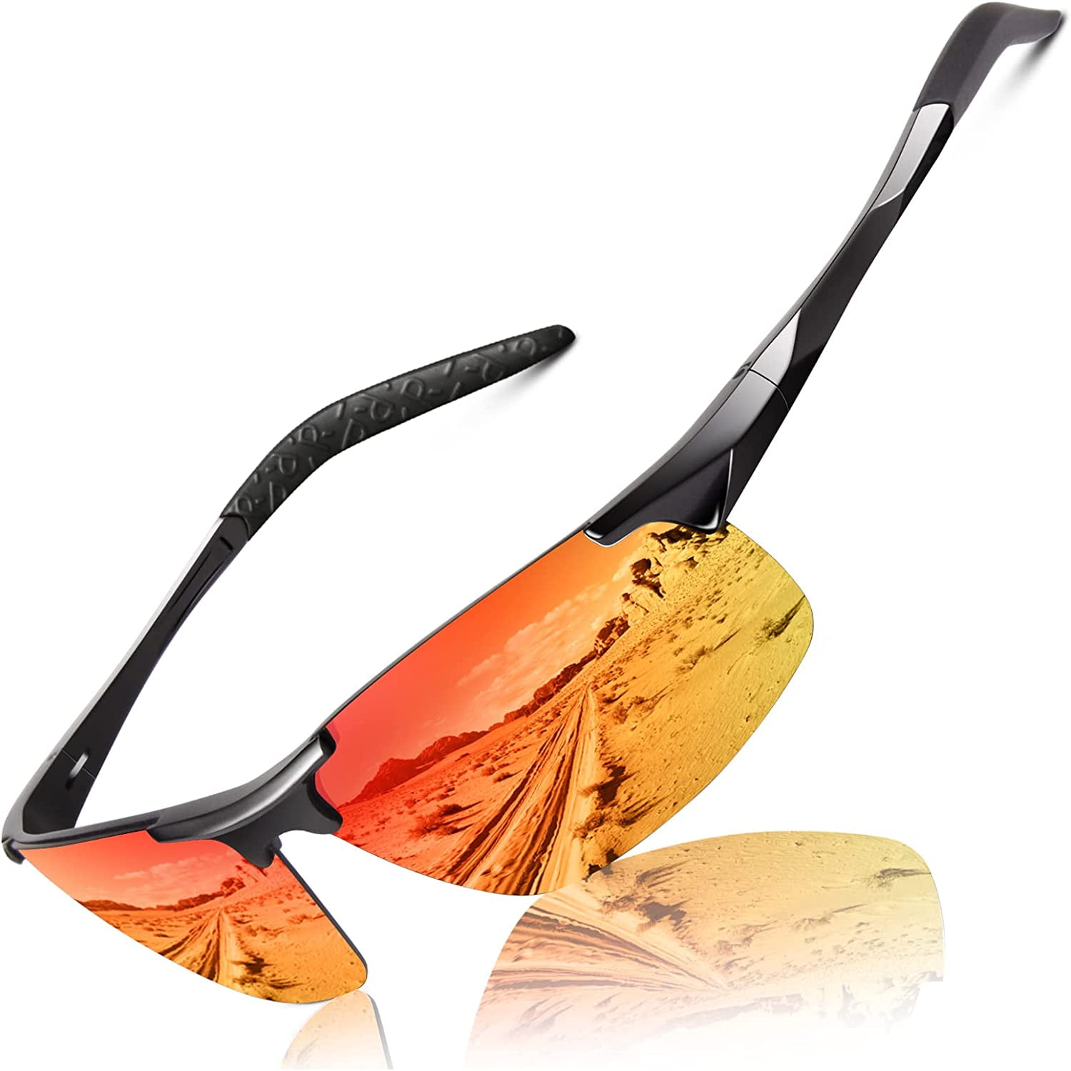SIPLION Men's Polarized Sport Sunglasses for Golf Fishing Driving with  Metal Frame