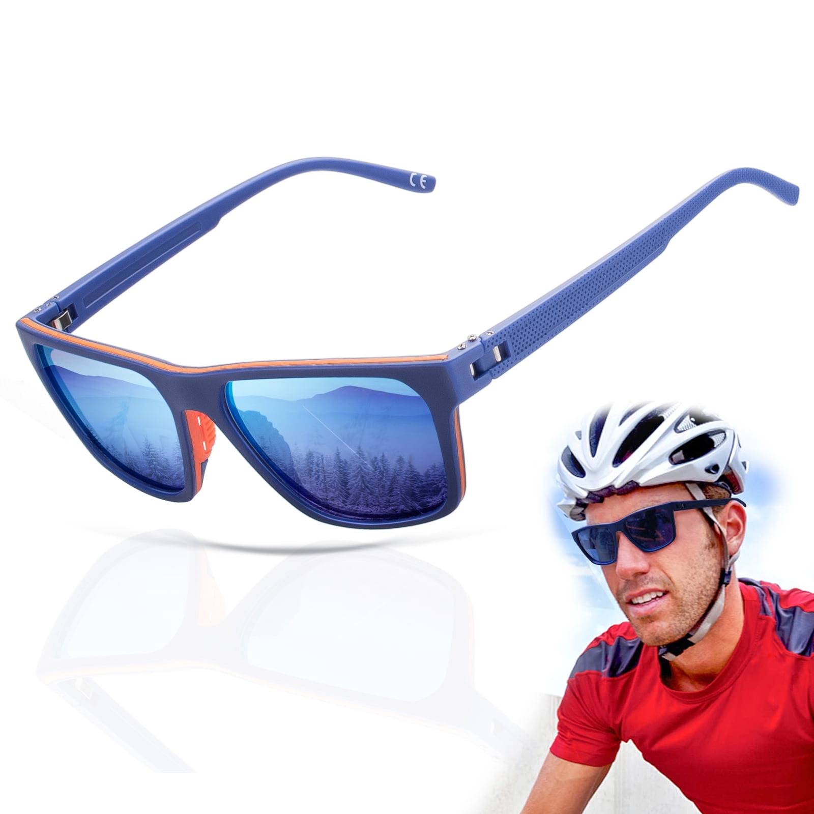 VIVIBEE Sports Red Polarized Sunglasses Men 2024 Trending Cycling Goggles  Outdoor Mirror Blue Unisex UV400 Riding Eyewear
