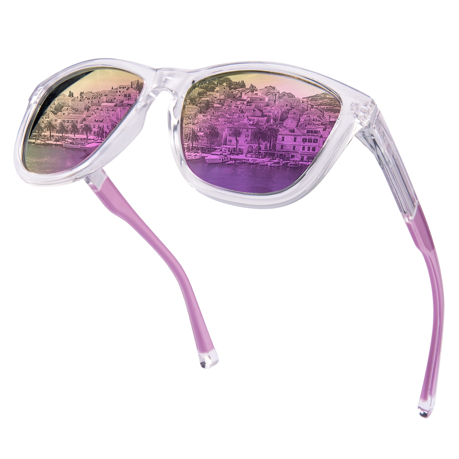 AABV Square Polarized Sunglasses, Fashion Oversized Mirrored