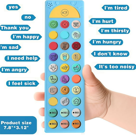 AAC Device for Autism, Non Verbal Communication Tools for Speech Therapy, 6 Programmable Buttons & Adjustable Volume, Talking Aids for All Ages, Alternative to PECS