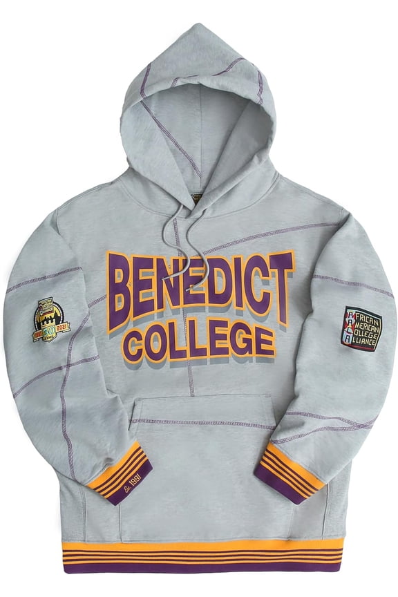 Benedict College Heavyweight HBCU Pride Hoodie, Men's Retro Pullover with Contrast Stitching