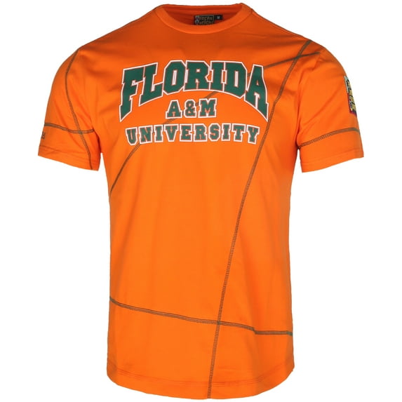 AACA Florida A&M University FAMU Rattlers Mens Heavyweight T-Shirt Retro 90s HBCU Streetwear Contrast Stitch, Orange