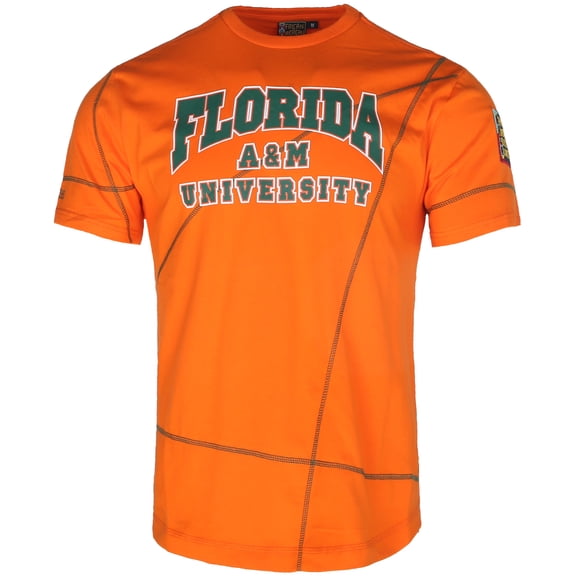 AACA Florida A&M University FAMU Rattlers Mens Heavyweight T-Shirt Retro 90s HBCU Streetwear Contrast Stitch, Orange