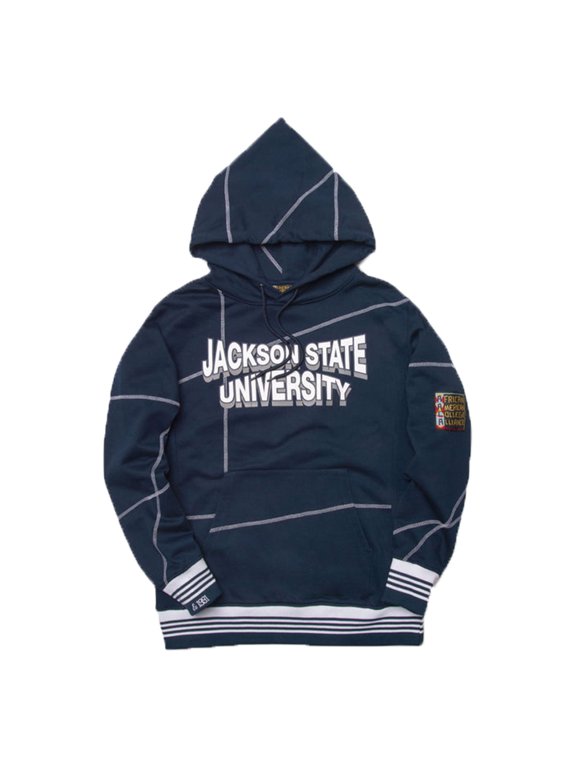 Jackson State University Heavyweight HBCU Pride Hoodie, Men's Retro Pullover with Contrast Stitching