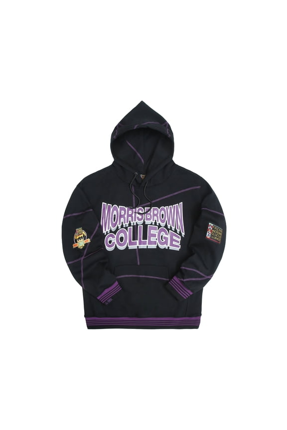 Morris Brown College Heavyweight HBCU Pride Hoodie, Men's Retro Pullover with Contrast Stitching