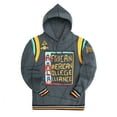 thumbnail image 1 of AACA Men's Varsity Patch Hoodie, Colorblock Pullover Sweatshirt for HBCU Pride, Charcoal/Black Line, 1 of 7