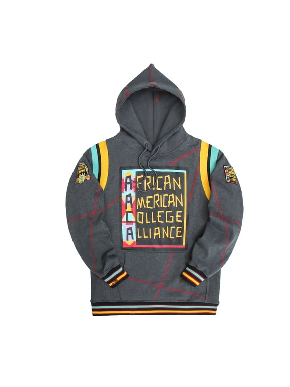 Men's Varsity Patch Hoodie, Colorblock Pullover Sweatshirt for HBCU Pride, Size 3XL