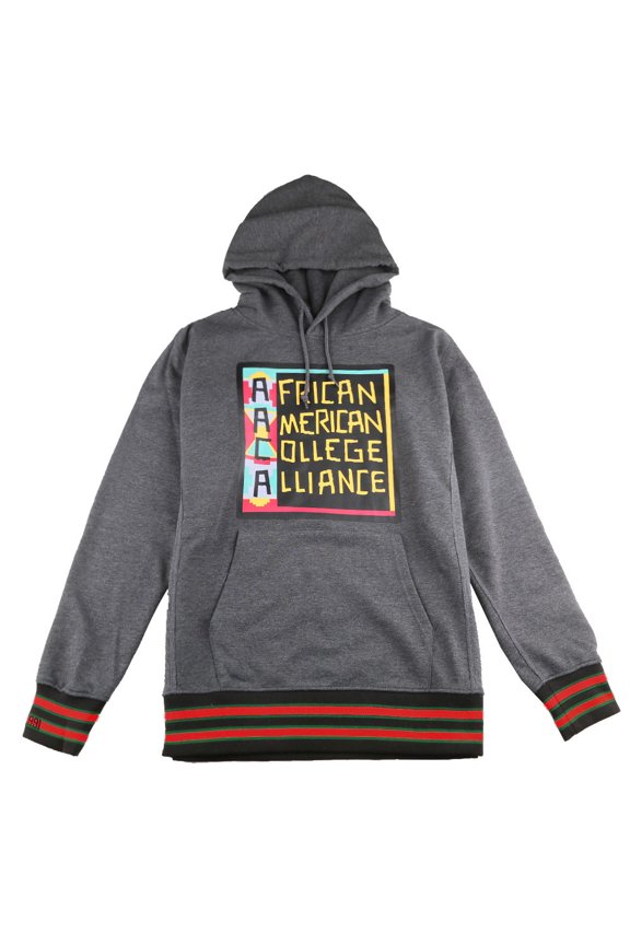 Men's Varsity Patch Hoodie, Colorblock Pullover Sweatshirt for HBCU Pride, Charcoal