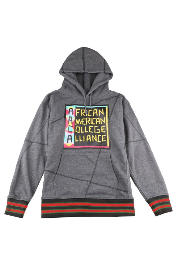 Men's Varsity Patch Hoodie, Colorblock Pullover Sweatshirt for HBCU Pride, Red