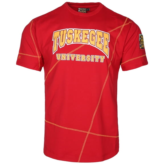 AACA Tuskegee University Golden Tigers Mens Heavyweight T-Shirt Retro 90s HBCU Streetwear Contrast Stitch, Red