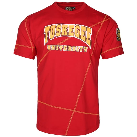 AACA Tuskegee University Golden Tigers Mens Heavyweight T-Shirt Retro 90s HBCU Streetwear Contrast Stitch, Red