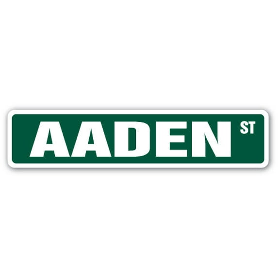 AADEN Street Sign Childrens Name Room Sign | Indoor/Outdoor | 30" Wide