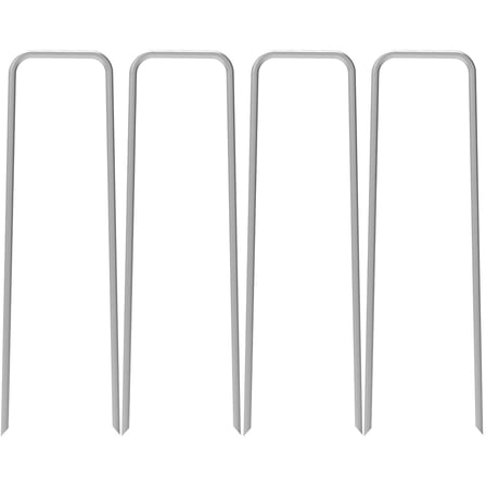 AAGUT 100 Pack Landscape Staples 12“ 11 Gauge Stakes, Galvanized Garden Staple U-Shaped Pins, Landscaping Staples