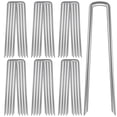 thumbnail image 1 of AAGUT 12 Inch 25 Pack Garden Stakes, Galvanized Landscape Staples Plant Cover Stakes, Garden Staples Pins Anti-Rust Ground Stakes for Weed Barrier, Irrigation Tubing, Yard Lawn, Landscape Fabric ﻿, 1 of 8
