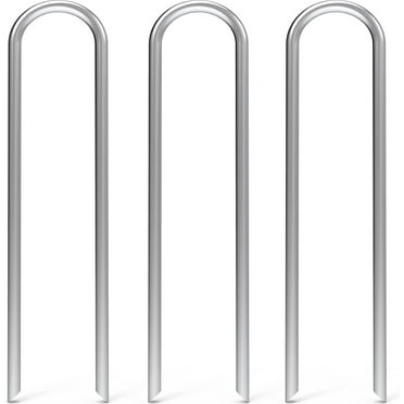 AAGUT 12 Inch 25 Packs Landscape Staples Heavy Duty 11 Gauge Galvanized Steel Garden Stakes Fence Ground Stake for Dog Fencing, Drip Irrigation Hose, Weed Barrier Fabric, Chicken Wire