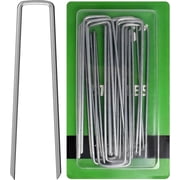 AAGUT 16 Pack Garden Landscape Staples, 6 Inch 11 Gauge Galvanized Garden Stakes Ground U Shaped Landscape Pins for Fences, Weed Barriers, Irrigation Tubing, Yard Lawn, Landscape Fabric