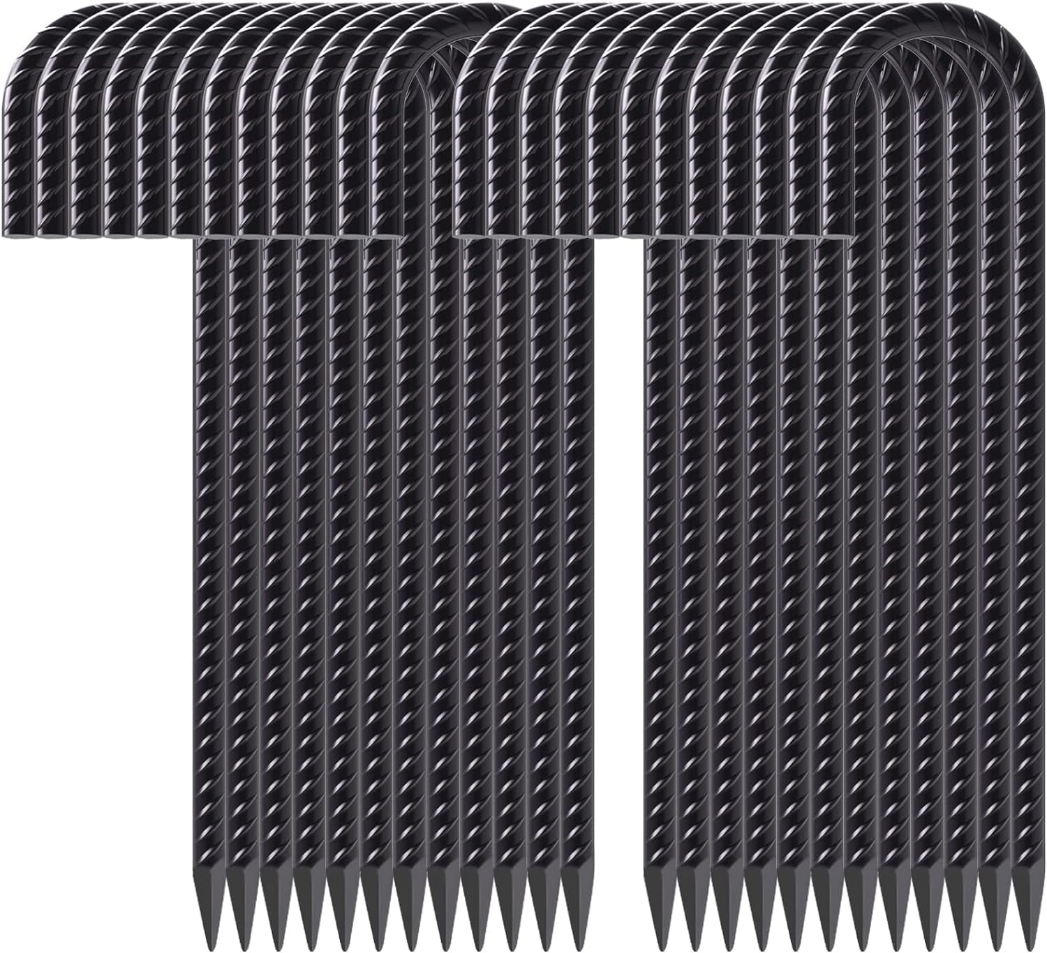 AAGUT 16 Pcs 16" Steel Rebar J Hook Stakes Ground Anchors, Chisel Point