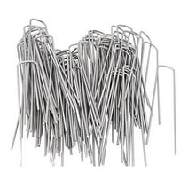 AAGUT 200 Pack 6 Inch Garden Stakes Galvanized Landscape Staples 11 Gauge Sod Pin Ground Pegs