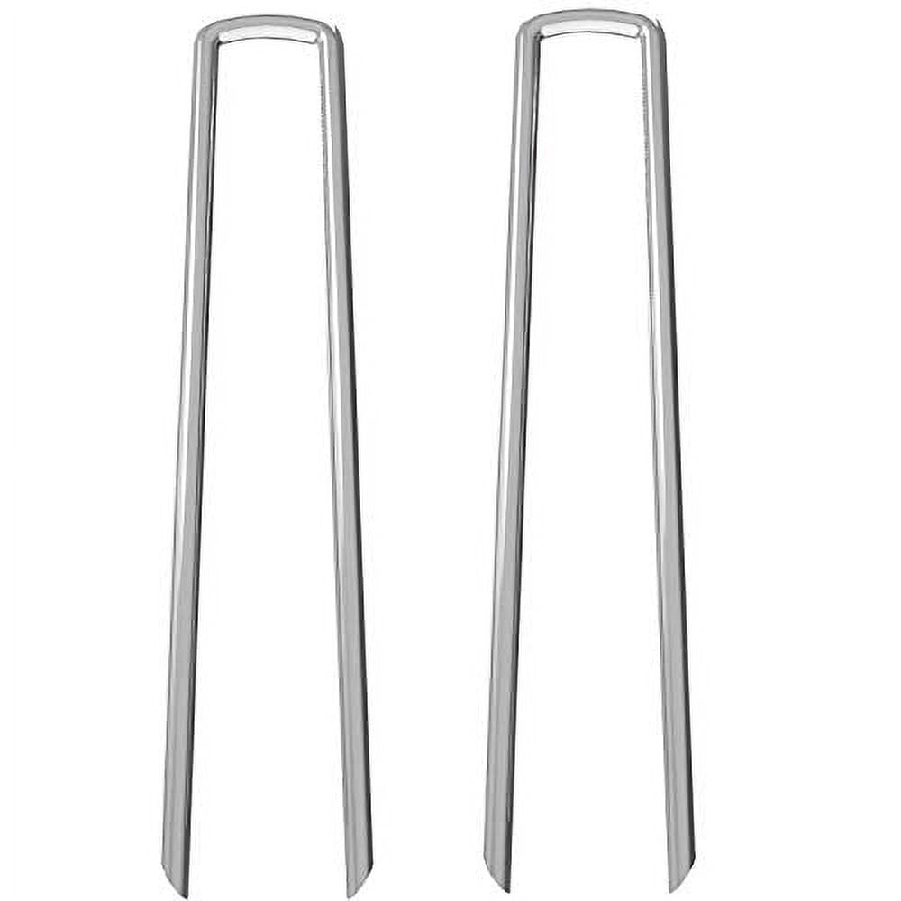 12 Inch Silver Galvanized Steel Heavy Duty Garden Stakes, 20 Pack
