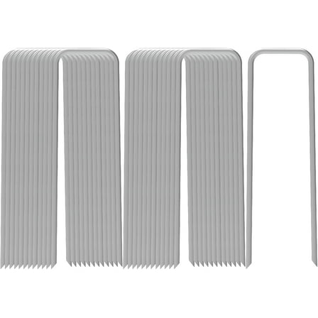AAGUT 50 Packs 12 Inches Landscape Staples Heavy Duty 11 Gauge Galvanized Steel,Garden Stakes, Ground Stakes for Landscaping Securing Weed Barrier Fabric, Irrigation Tubing, Holding Fence