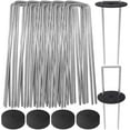 thumbnail image 1 of AAGUT 50 Pack Landscape Staples with 50PCS Gasket Washer Caps, 6 Inch Vapor Barrier Stakes, Metal Garden Stakes Landscape Fabric Staples for Gardening Landscaping, 1 of 7