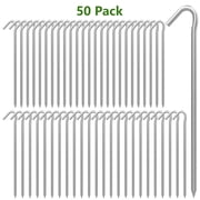 AAGUT 9 Inch Tent Stakes Metal, Galvanized Rust-Free Yard Stakes, Garden Edging Fence Hook for Outdoor Camping, Tent Garden Stakes for Tarp, Inflatable, Outdoor