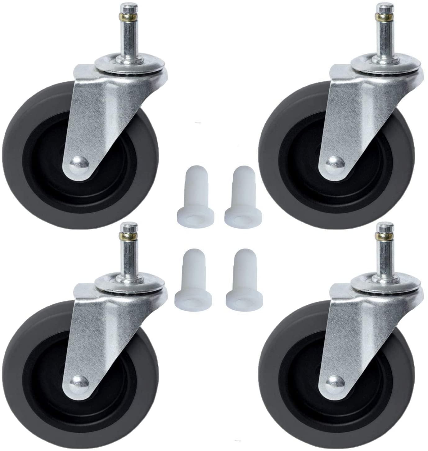 AAGUT 4 Inch Caster Replacement Wheels, Swivel Stem Casters, TPR Rubber ...