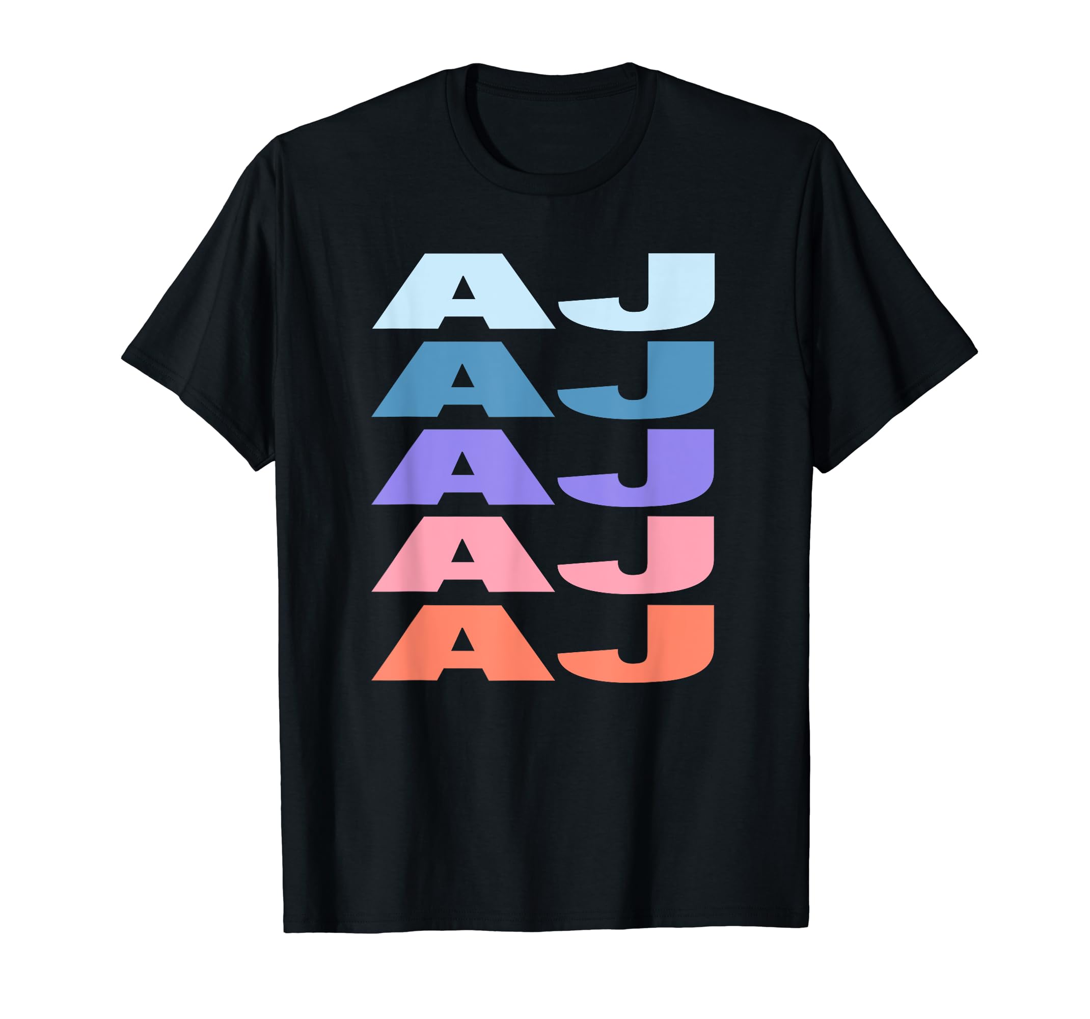 AAHZNY Funny Modern Repeated Text Design First Name AJ,Premium Tee