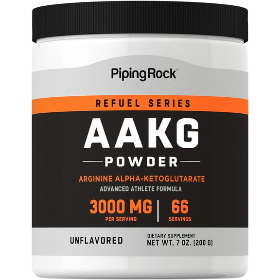 AAKG Powder 3000mg 7oz | Nitric Oxide Enhancer | Advanced Athlete Formula | Unflavored Supplement | Non-GMO, Gluten Free | By Piping Rock