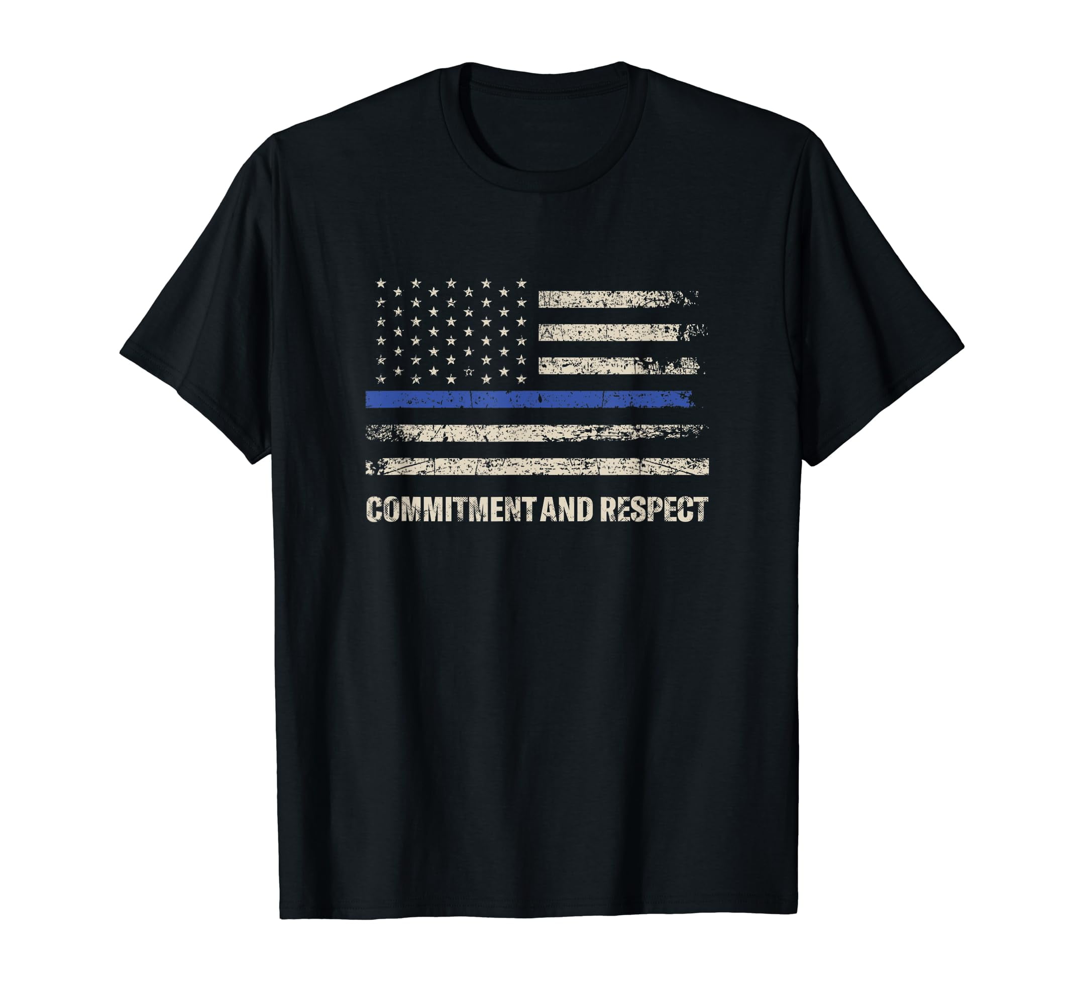 AAKMKYQ Commitment and Respect Patriotic Thin Blue Line Patriotismtees ...