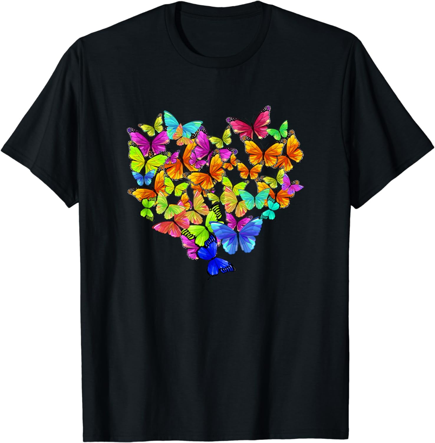 AAKMWHZC Colorful Cute Butterfly Heart - Rainbow Butterflies ,Polyester ...