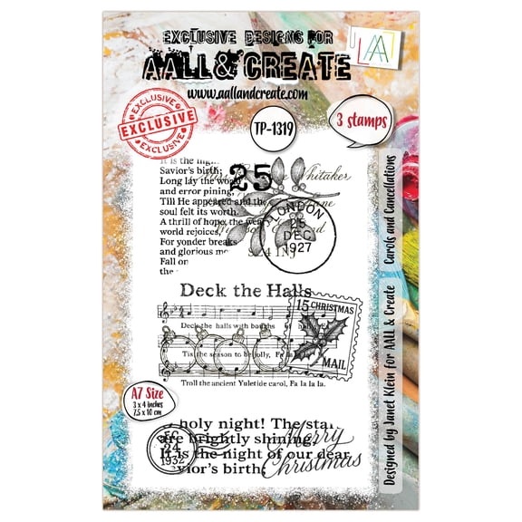 AALL And Create A7 Photopolymer Clear Stamp Set-Carols and Cancellations