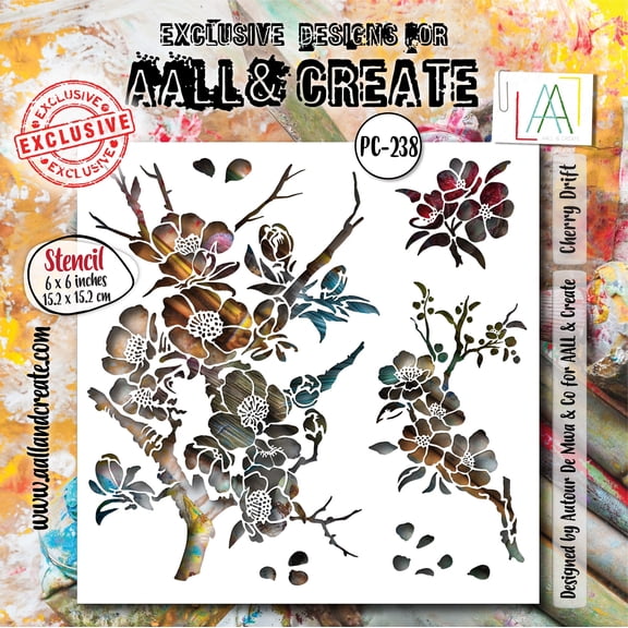 AALL And Create Stencil 6"X6"-Cherry Drift