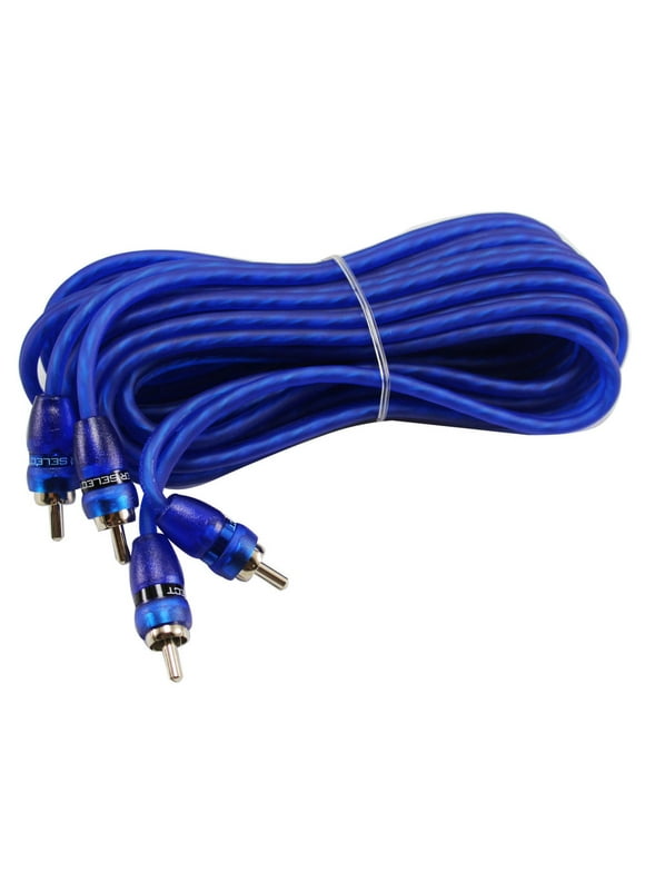 AAMP of America SSRCB12 Stinger 12ft Blue Comp Series Twisted Rca