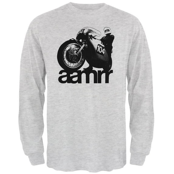 AAMRR is Road Racing Vintage Mens Long Sleeve T Shirt Light Heather Grey LG