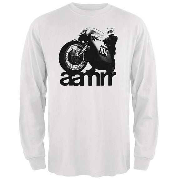 AAMRR is Road Racing Vintage Mens Long Sleeve T Shirt White 3X-LG