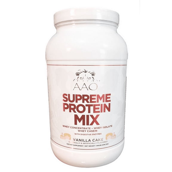 AAO Supreme Protein Mix Vanilla Cake Protein Powder - Low Fat - Low Sugar-Low Carb