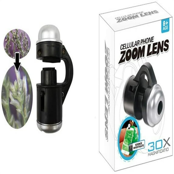 AAOMASSR 30X Zoom Bright LED Stereo Microscope Magnifier Clip-On Cell Phone Mobile Phone Camera Lens Compatible with Apple iPhone Samsung iPad