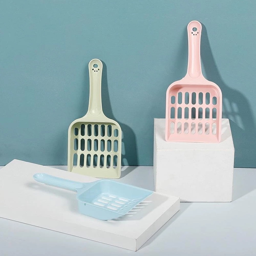 AAOMASSR 4 Pcs Plastic cat litter scoop with long handle comfortable