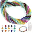 thumbnail image 1 of AAOMASSR Beads for Bracelet, 1.49 Inch Bicone Glass Beads, Total 15 Colors, 1425 Faceted Glass Beads with Elastic Cords for Jewelry Making Necklace Earrings Rings, 1 of 5