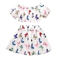 thumbnail image 1 of AAOMASSR Girls Kids Butterfly Print Top And Skirt Girls Korean version of the new hot style butterfly print suit skirt, 1 of 5