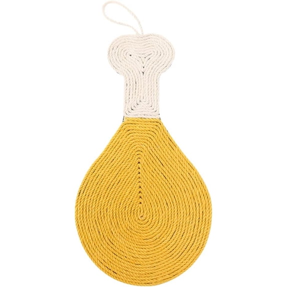 AAOMASSR Non-Slip Cat Scratching Mat with Rope Hanging Wall Floor Door Cat Mat Yellow, anti-scratch wear-resistant claw device cat toy pet supplies