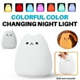 thumbnail image 1 of AAOMASSR Portable LED Children Night Light Kids Multicolor Silicone Cat Lamp, Warm White &7-Color Breathing Dual Light Modes, Sensitive Tap Control for Baby Adults Bedroom,Decompression Toy Lighting, 1 of 6