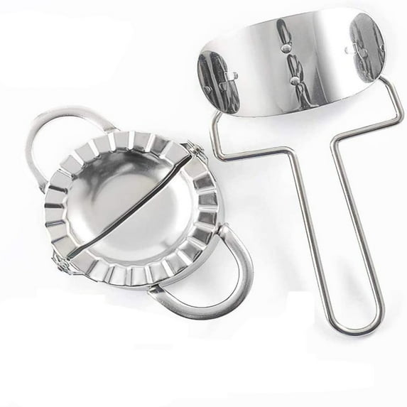 AAOMASSR Stainless Steel Dumplings Maker Set,Dumpling Press molds,Chinese Dumpling Pie Ravioli Empanadas Press Mold Kitchen Accessories Suitable for Cooking Lovers 2 Pieces