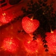 thumbnail image 1 of AAOMASSR String Lights Heart Shaped Lamp 4.92 Feet 10 Led Heart String Lights Indoor Outdoor Bedroom Party Wedding, Red, 1 of 5