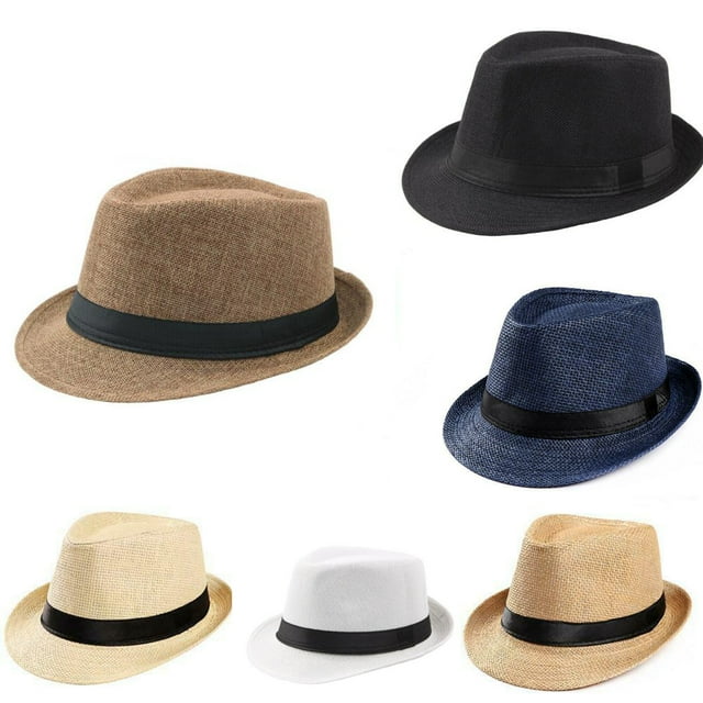 AAOMASSR Women's Straw Bowler Derby Hat Cap, Summer Beach Outdoor Cap, Lightweight & Breathable