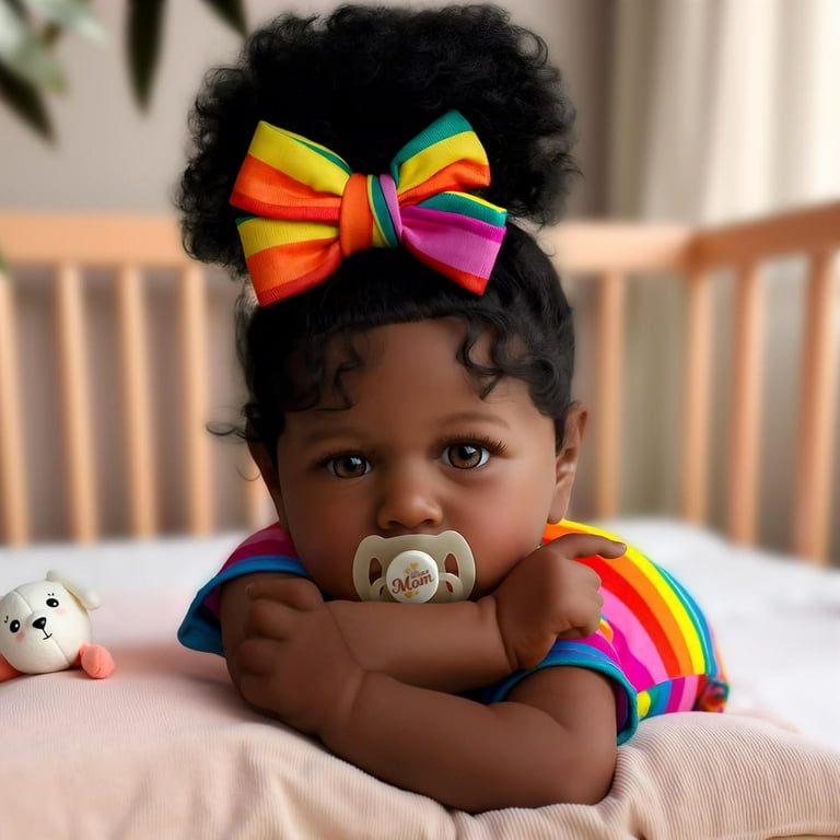 AAQDoll Reborn Baby Dolls Black with Lifelike Soft Body African