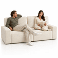 thumbnail image 1 of AAQZ 87" Comfy Sofa for Living Room, 3 Seater Chenille Fabric Couch for Small Space, Beige, 1 of 9